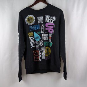 Bruno Mars 24K Magic Concert Unisex Crewneck Black World Tour, Size Medium